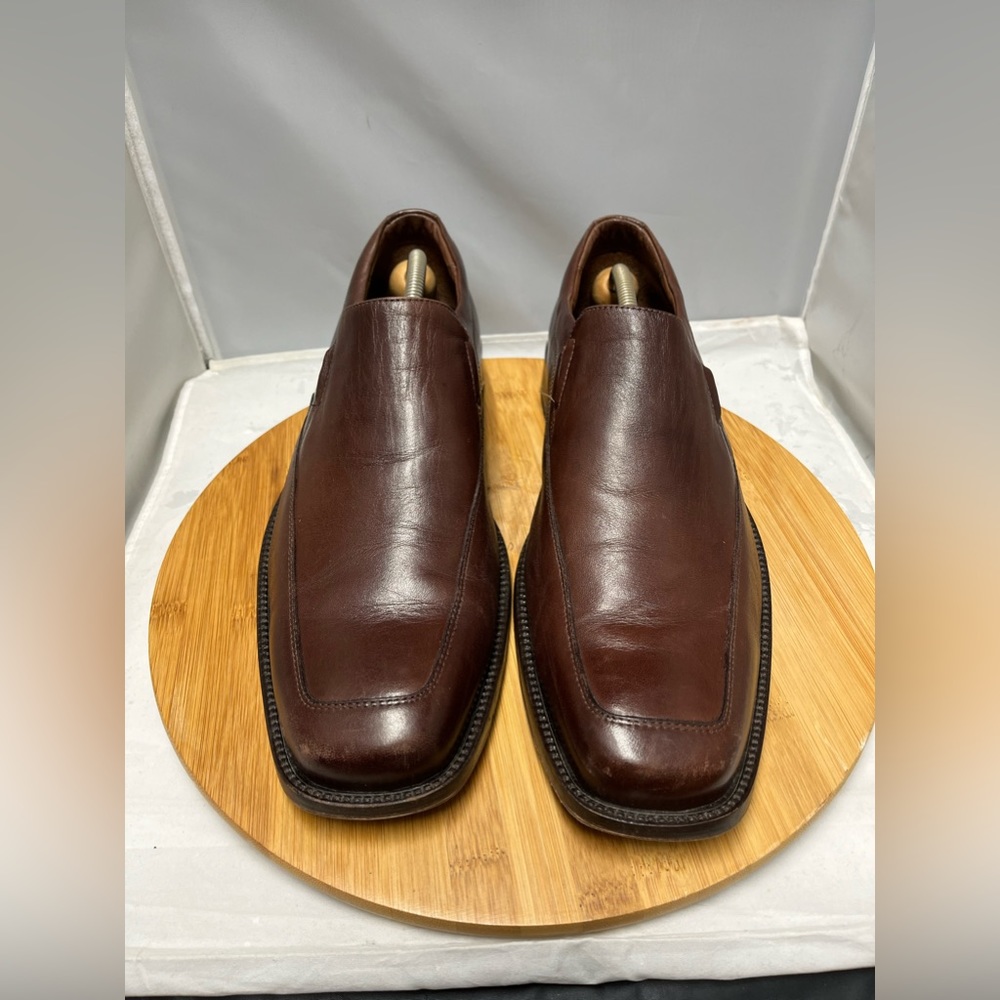 Johnston & Murphy Men’s Brown Leather Slip On Dress Shoes Size 11.5
